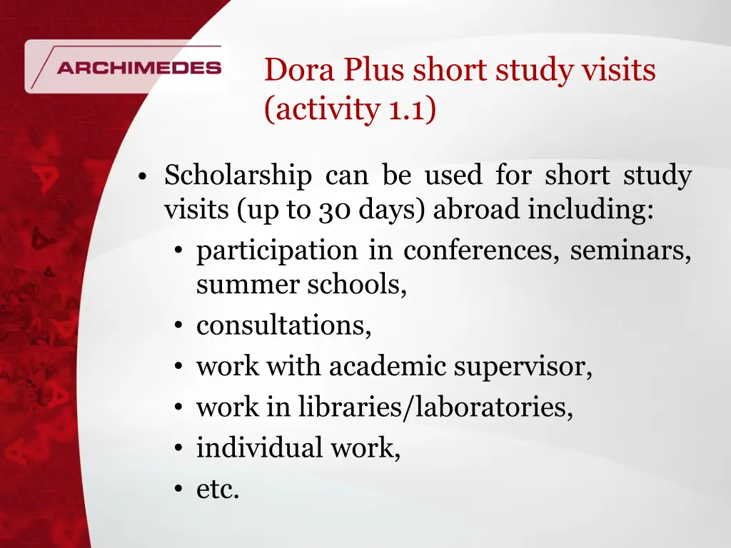 dora plus short study visits activity 1 1