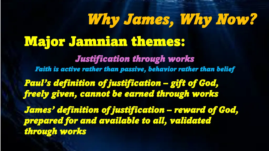 why james why james why now major jamnian themes