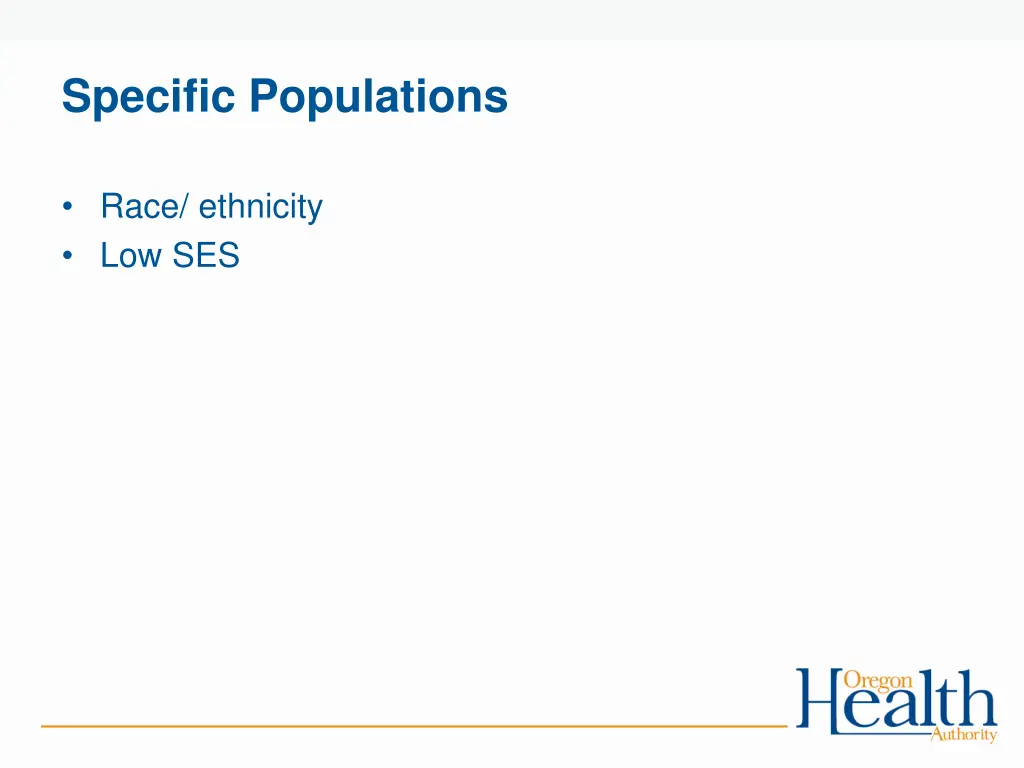 specific populations