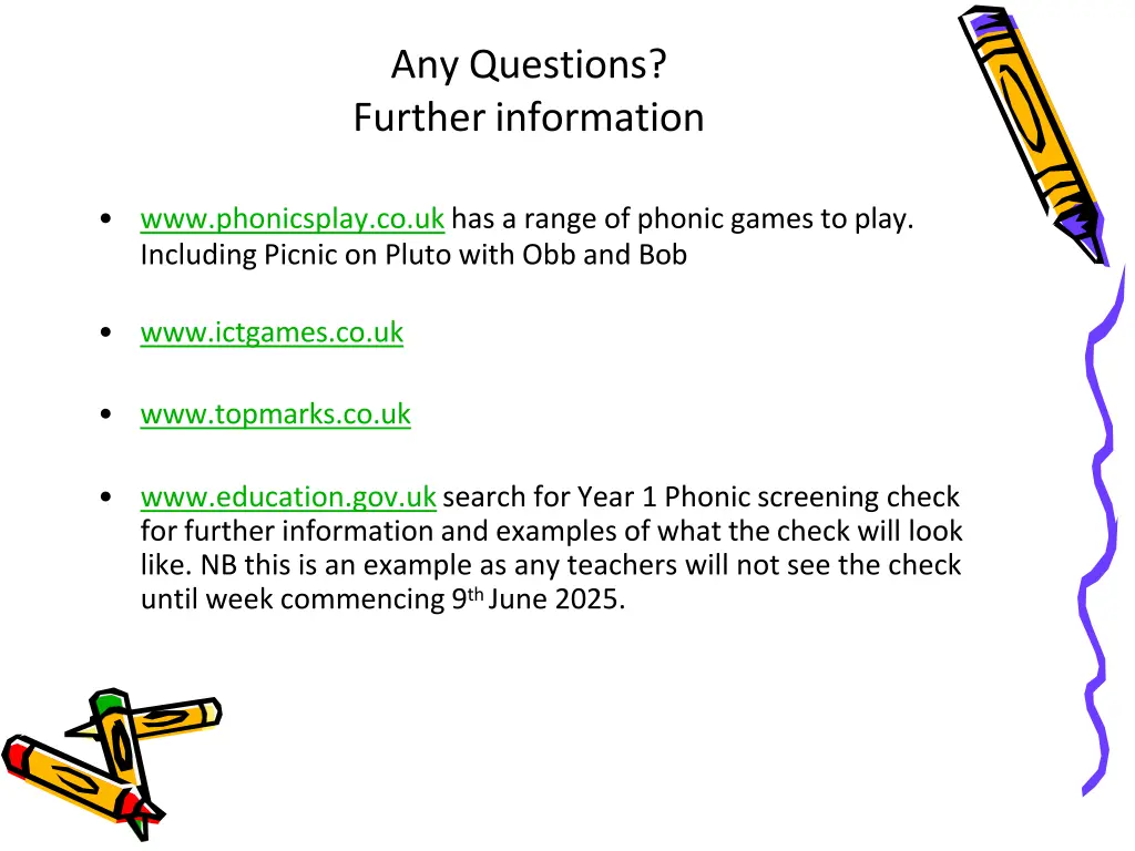 any questions further information