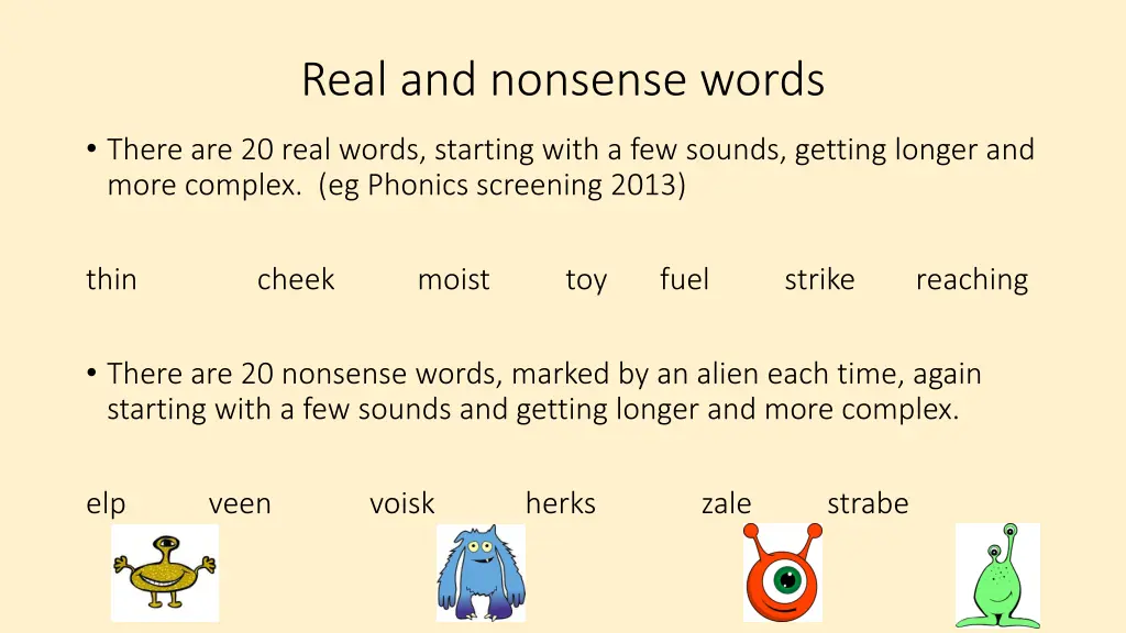 real and nonsense words