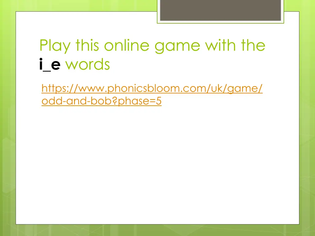 play this online game with the i e words