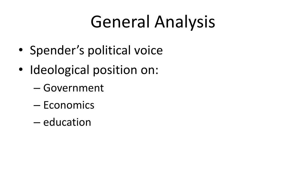 general analysis