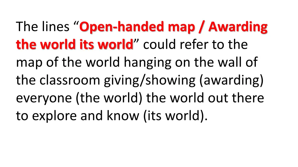 the lines open handed map awarding the world
