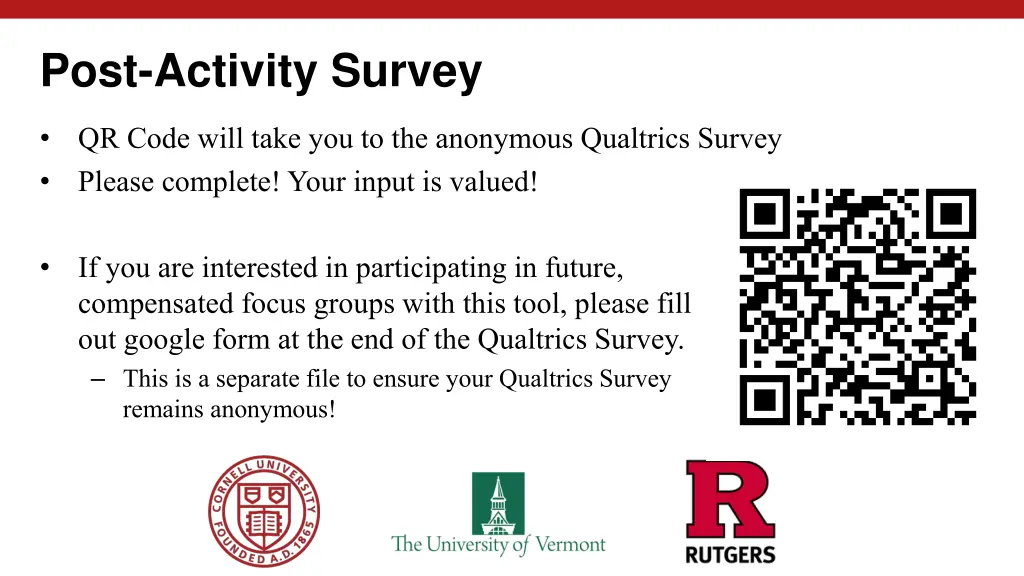 post activity survey