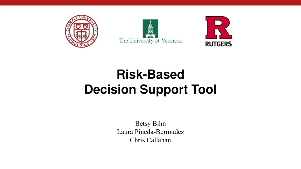 risk based decision support tool