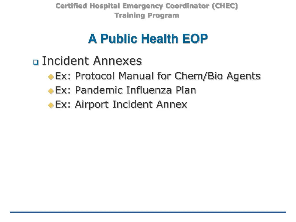 certified hospital emergency coordinator chec 6