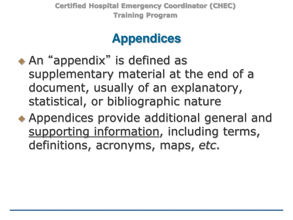 certified hospital emergency coordinator chec 7