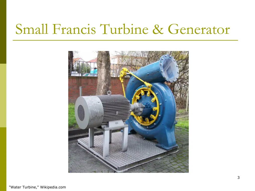 small francis turbine generator