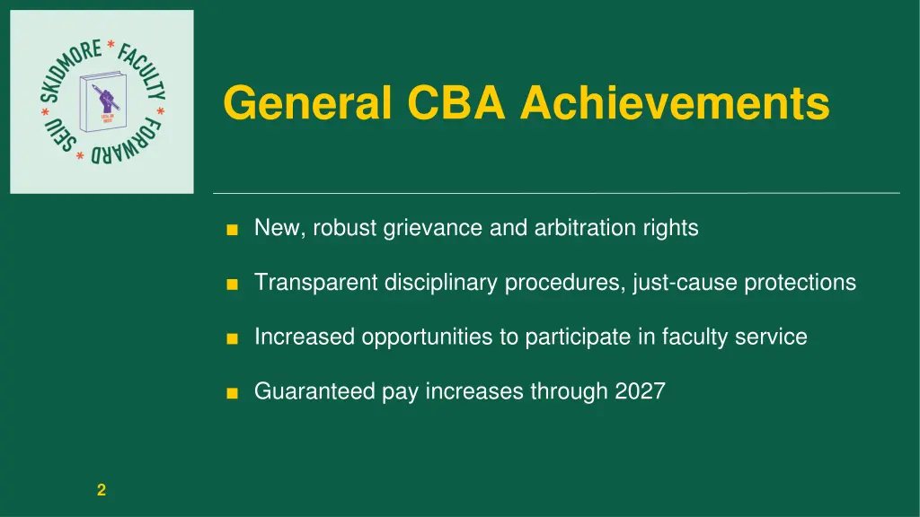 general cba achievements