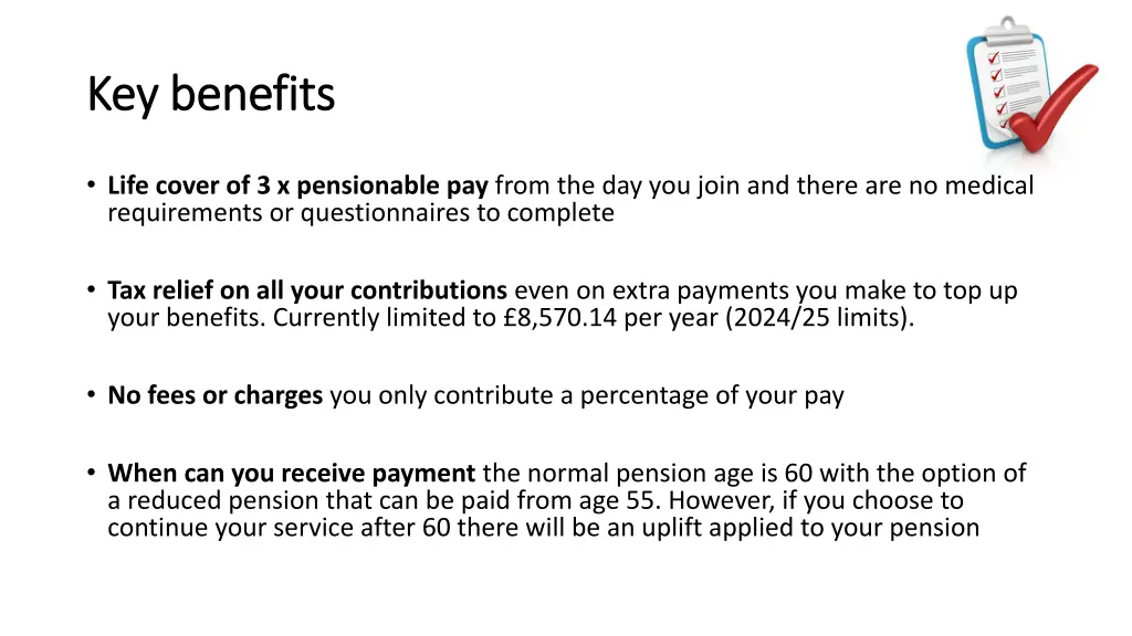 key benefits key benefits
