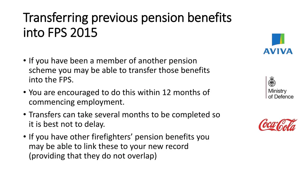 transferring previous pension benefits