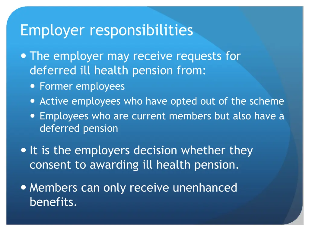 employer responsibilities