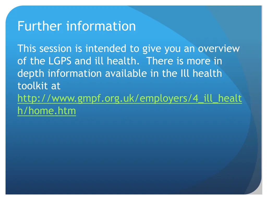 further information