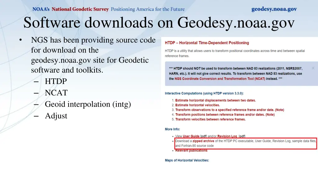 software downloads on geodesy noaa