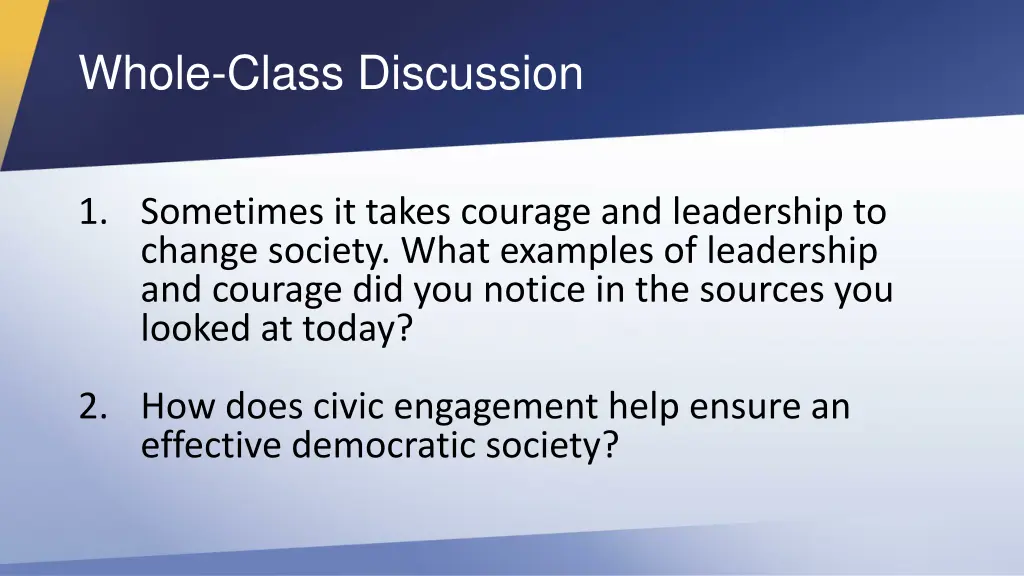 whole class discussion