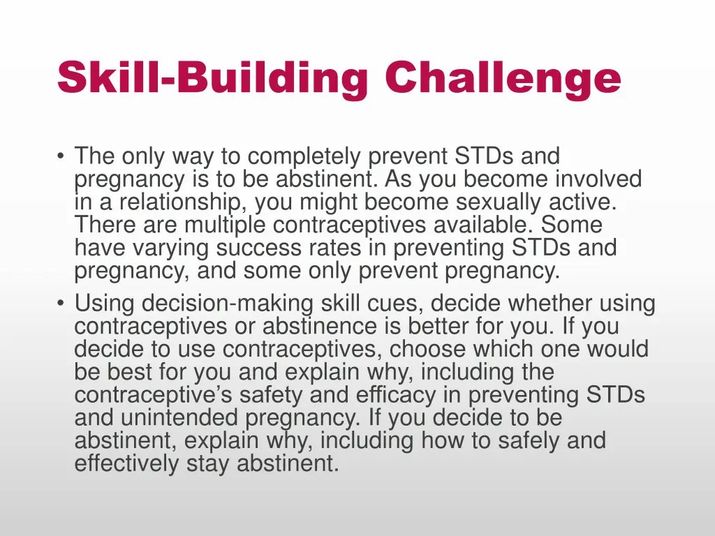 skill building challenge