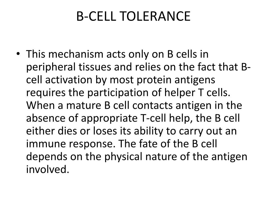 b cell tolerance 1
