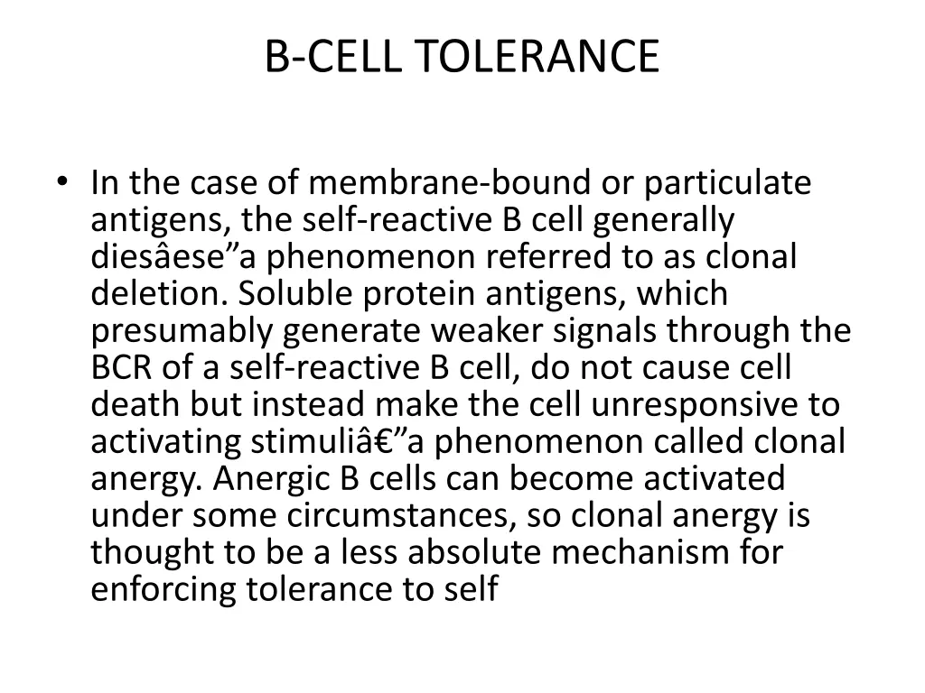 b cell tolerance 2