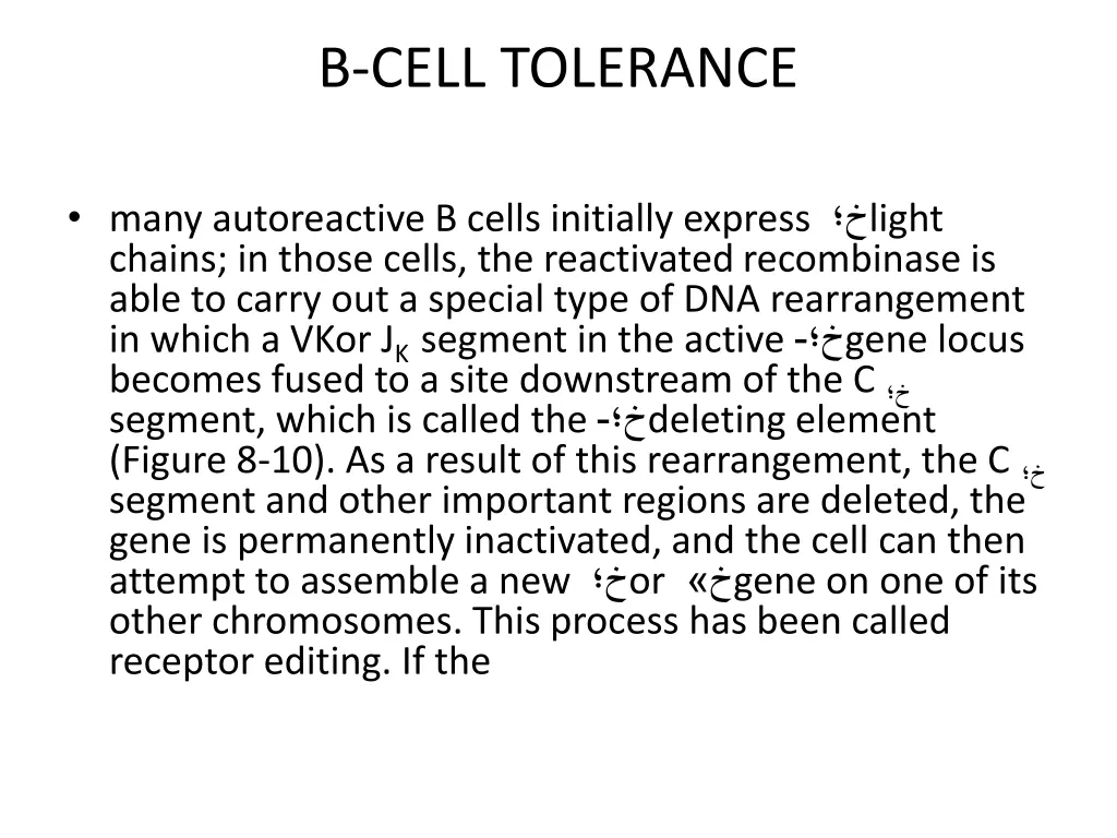 b cell tolerance