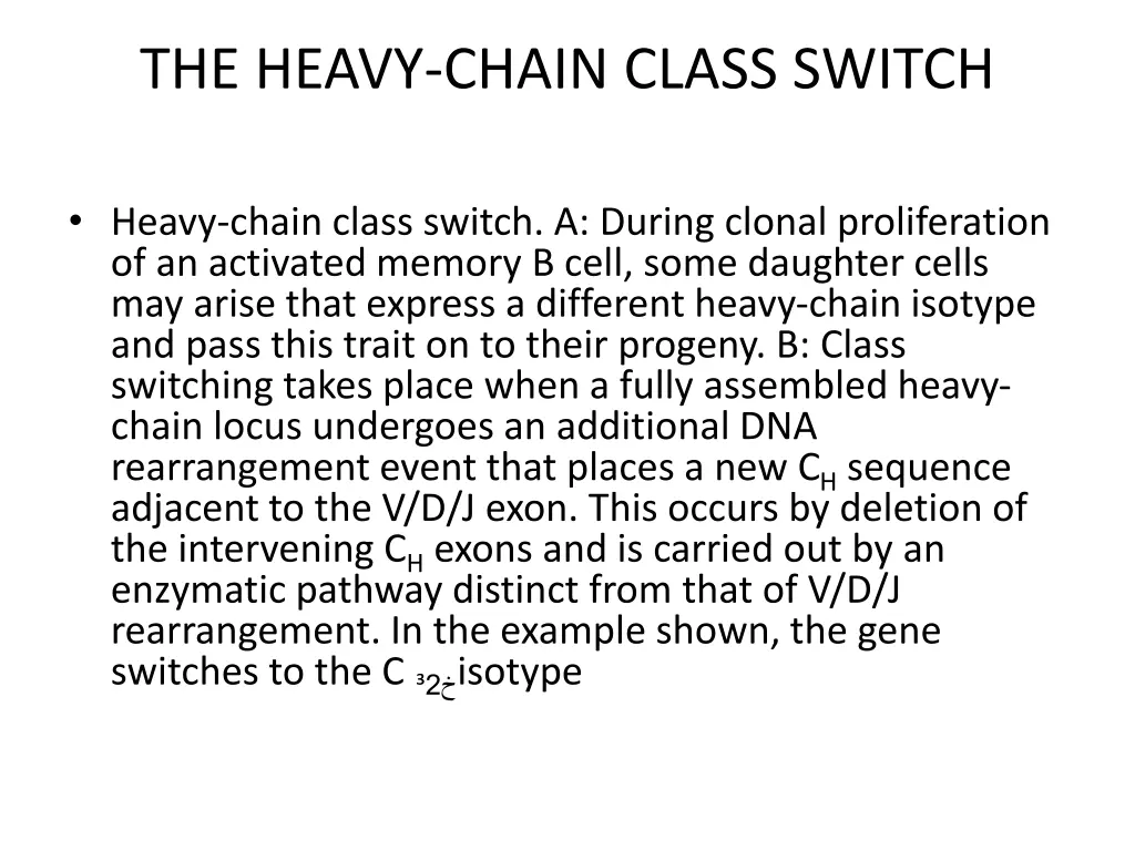 the heavy chain class switch