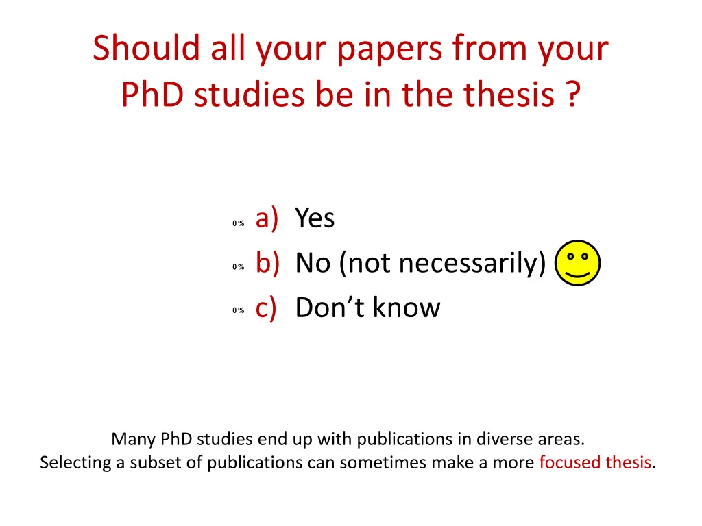 should all your papers from your phd studies