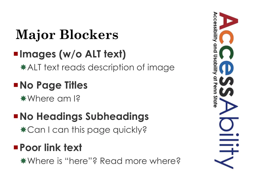 major blockers