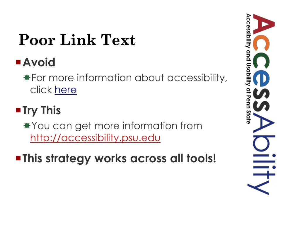 poor link text