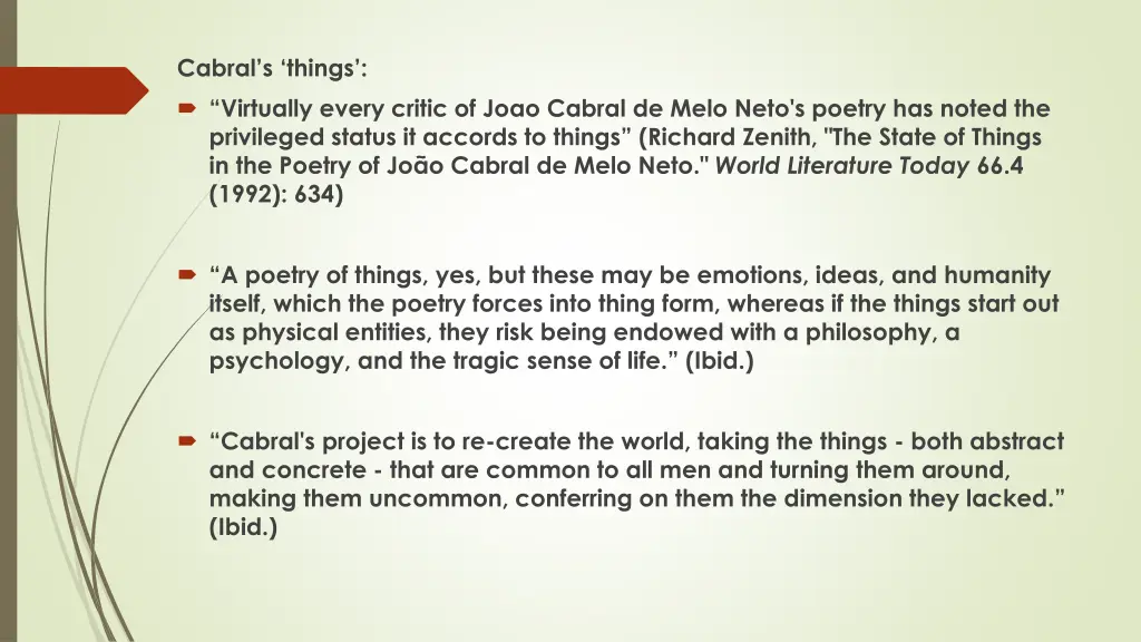 cabral s things virtually every critic of joao