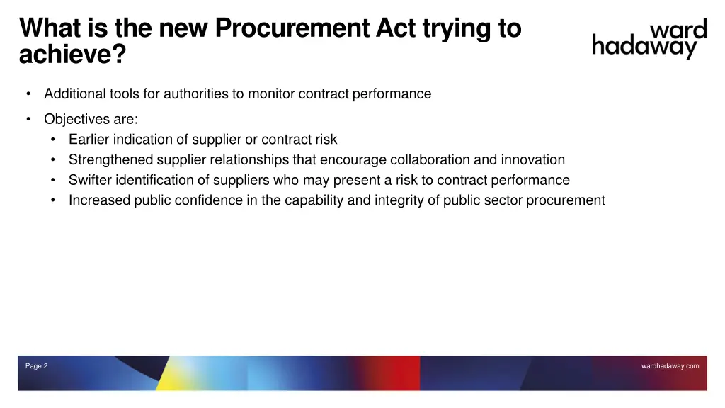 what is the new procurement act trying to achieve