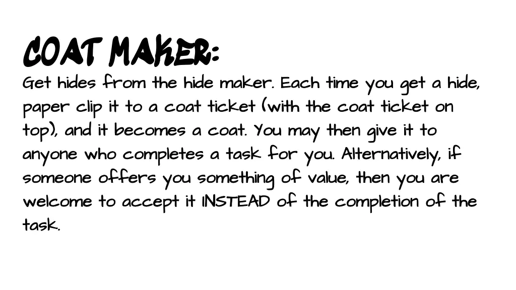 coat maker coat maker get hides from the hide