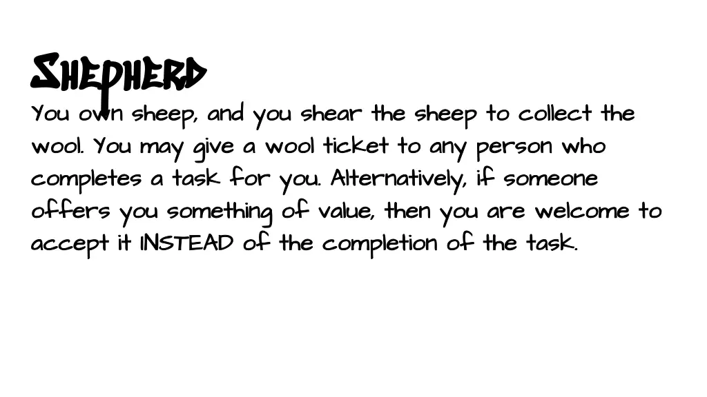 shepherd shepherd you own sheep and you shear