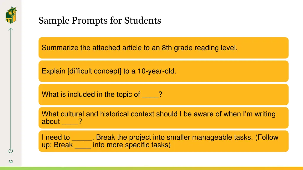sample prompts for students