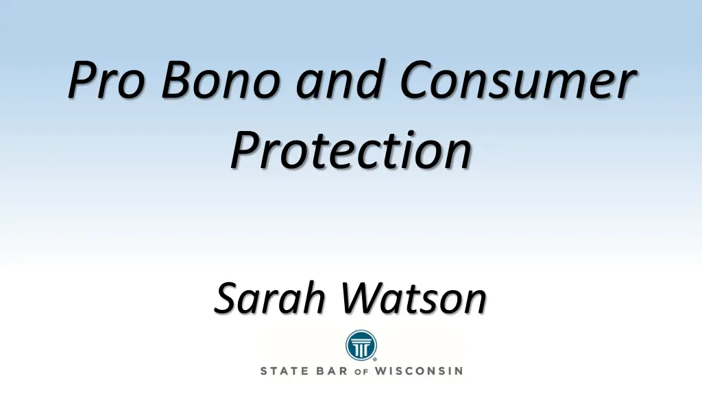 pro bono and consumer protection