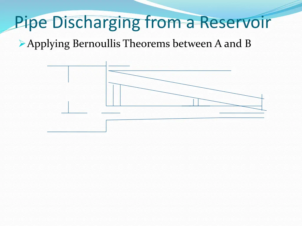 pipe discharging from a reservoir applying