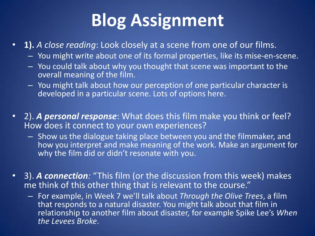 blog assignment