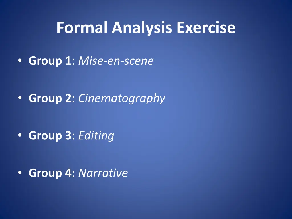 formal analysis exercise