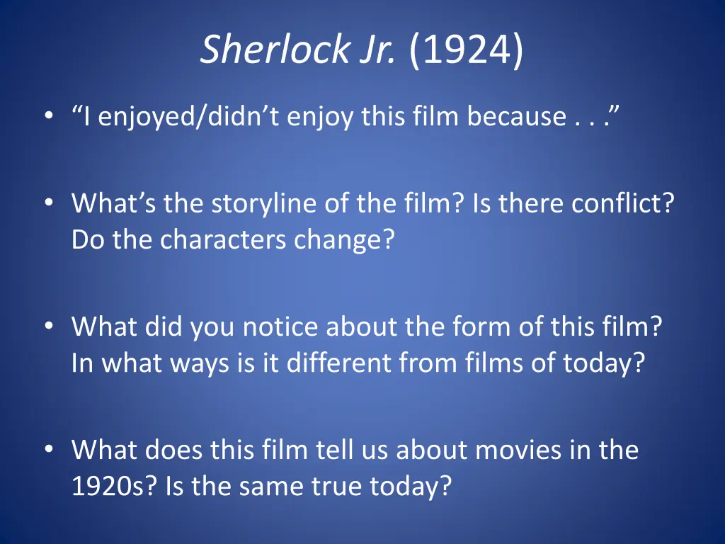 sherlock jr 1924