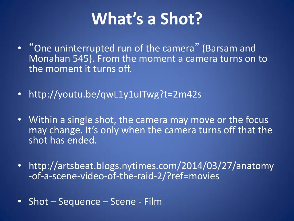 what s a shot