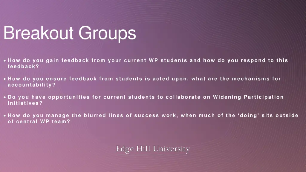 breakout groups