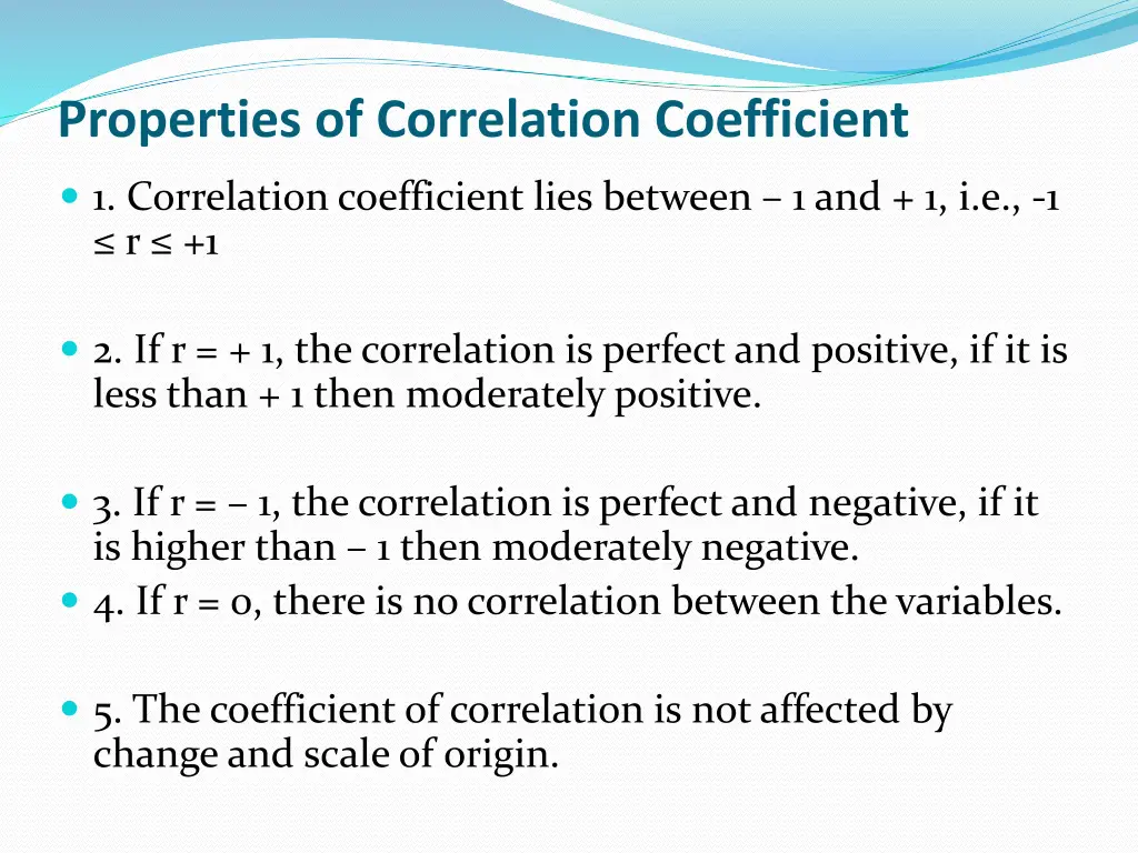 properties of correlation coefficient