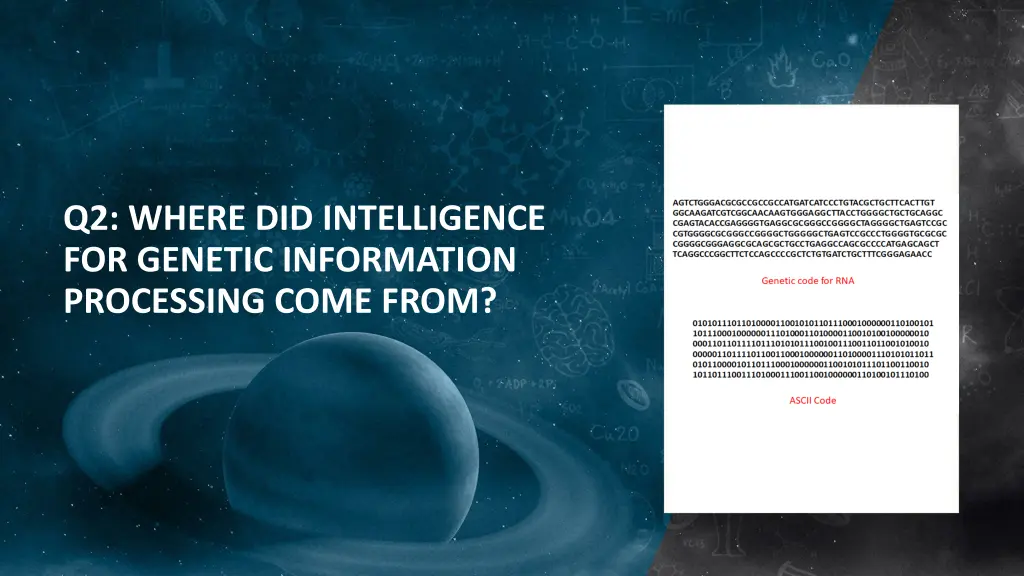 q2 where did intelligence for genetic information