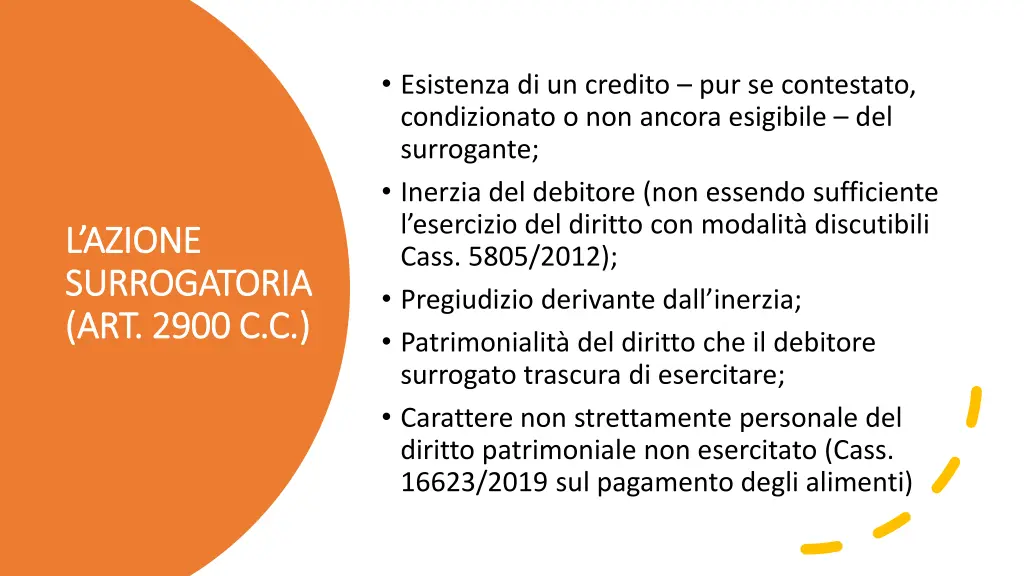 esistenza di un credito pur se contestato