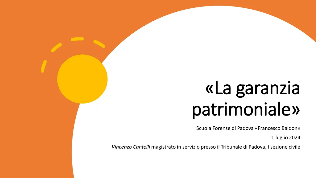 la garanzia la garanzia patrimoniale patrimoniale