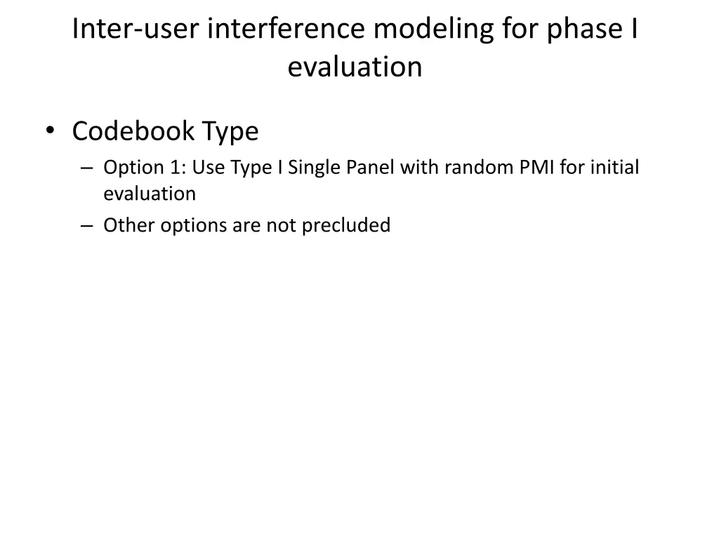 inter user interference modeling for phase 3