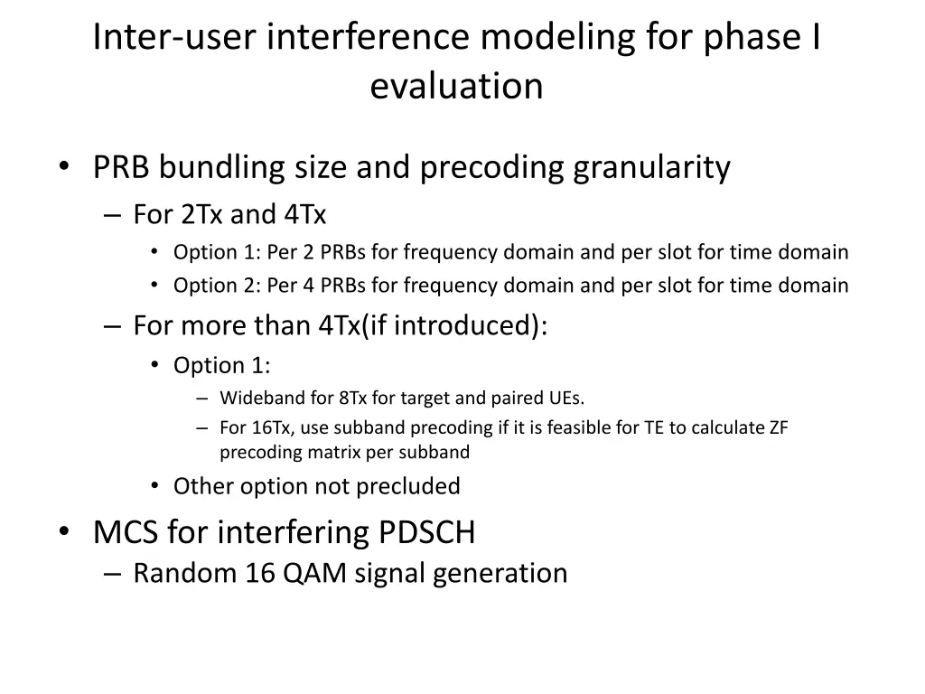 inter user interference modeling for phase 5