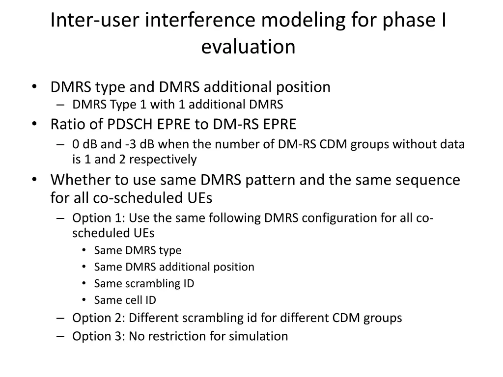inter user interference modeling for phase 8