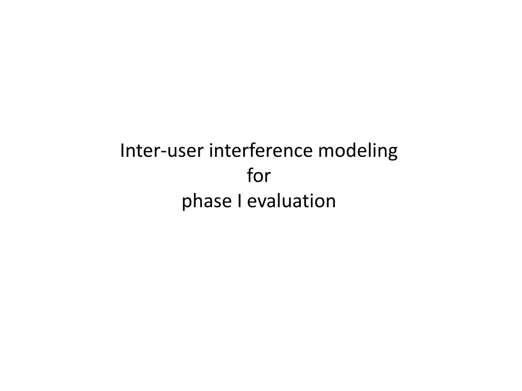 inter user interference modeling for phase
