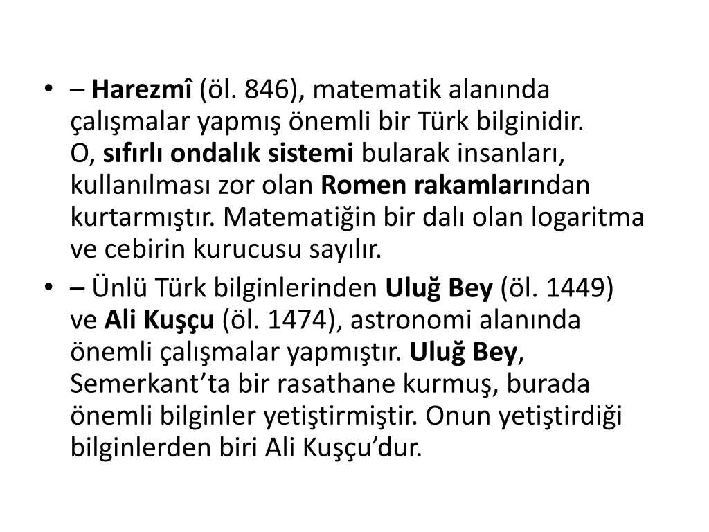 harezm l 846 matematik alan nda al malar yapm