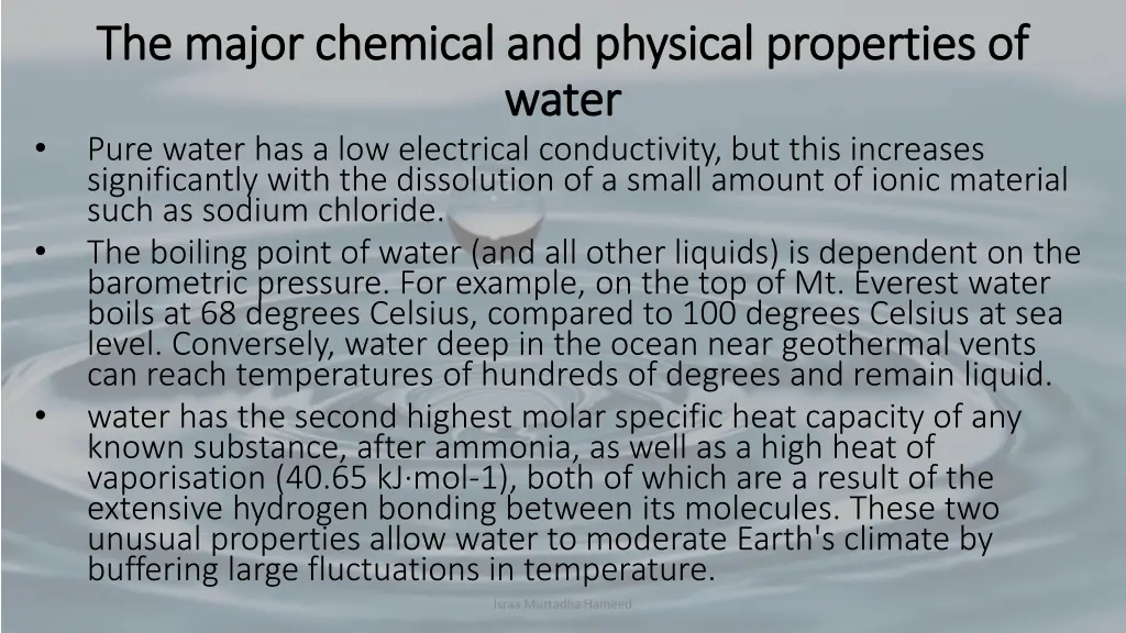 the major chemical and physical properties 3
